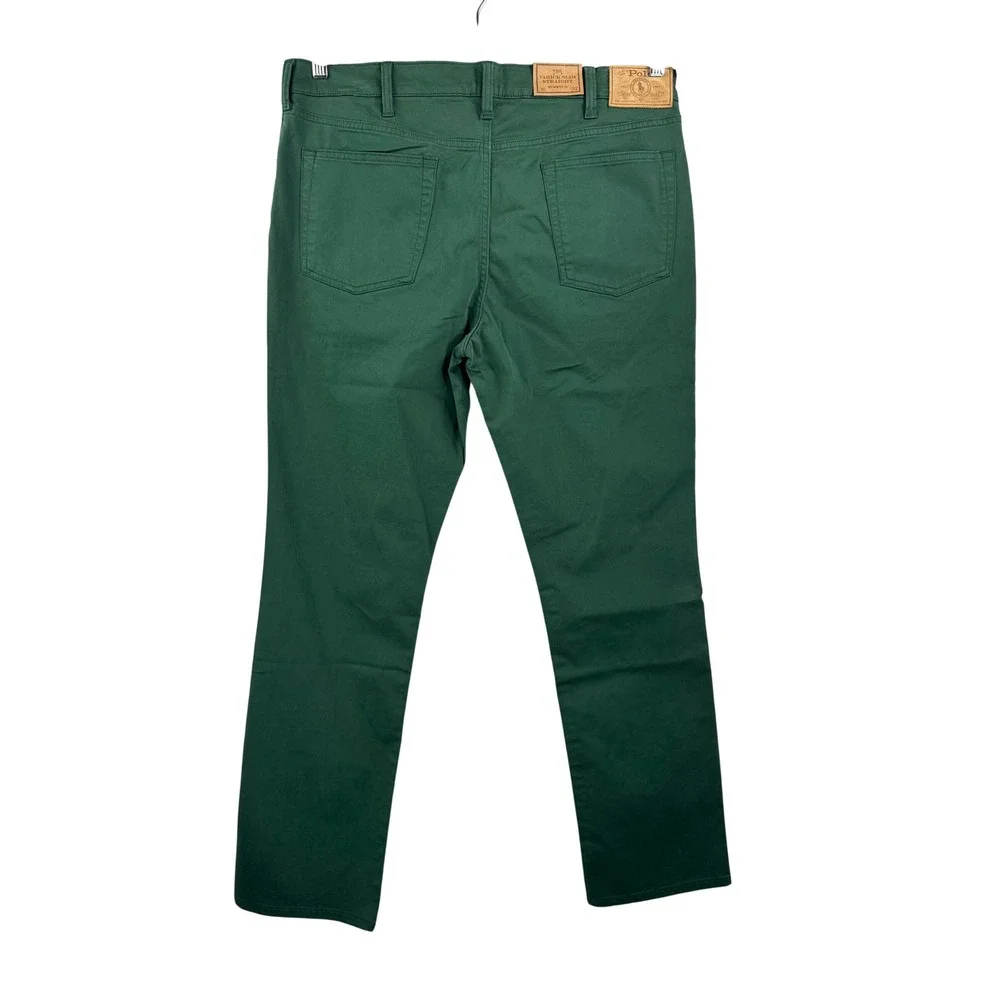 Polo Ralph Lauren Varick Slim Straight pants sz 36x32 Green Chino preppy dandy